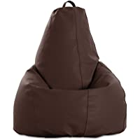 textil-home Puf - Pera moldeable XL Puff - 80x80x130 cm- Color Chocolate. Tejido Polipiel Alta Resistencia - Doble…